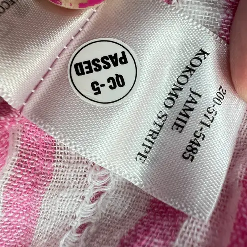 Rails Jamie Kokomo Stripe Linen Blend Short Sleeve Blouse Pink White Size Small