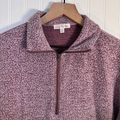 Nine Britton Hana Quarter Zip Fleece Exterior Pullover Sweater Maroon Size M - Image 2