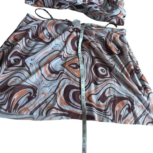 SheIn  Size 3XL Stylish Women's Swirl Pattern Skirt - Brown and White