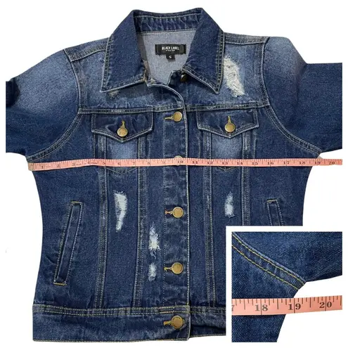 Black Label by C'Est Toi Distressed Denim Jean Jacket