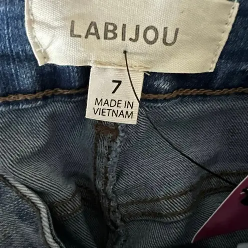 Labijou NWT Skinny Jeans Juniors 7 Light Wash Distressed High Rise Stretch Basic