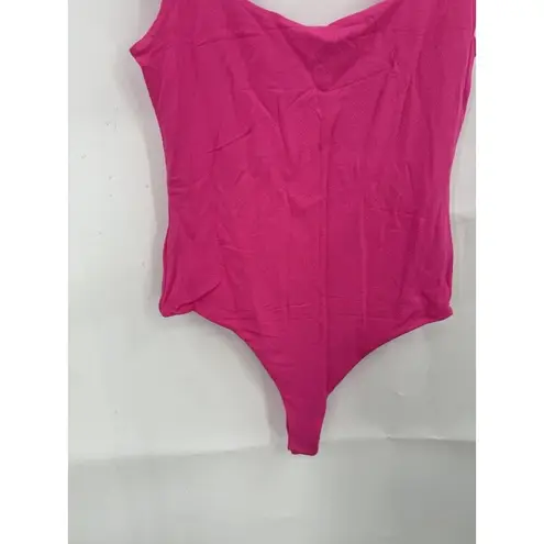 Naked Wardrobe  Bodysuit Women L Pink Sleeveless Barbiecore Preppy Festival NEW