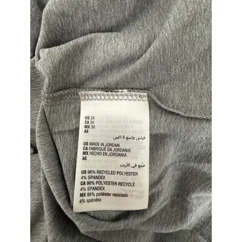 Ideology Active T-Shirt V-Neck Heather Gray Plus Size 3X