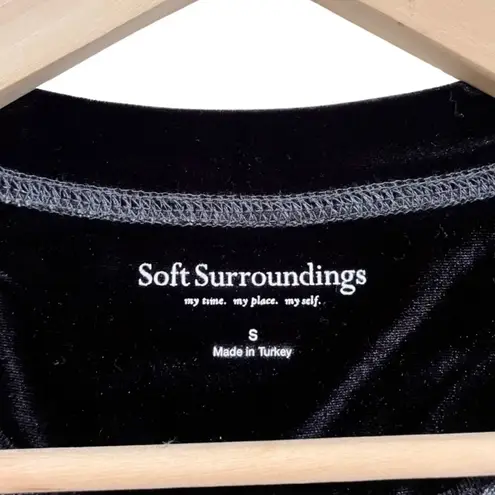 Soft Surroundings NWOT Herringbone Velvet Trim Sweater Tunic Dress