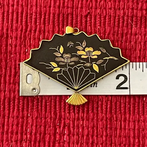 Vintage Amita Japan Damascene Fan Pendant