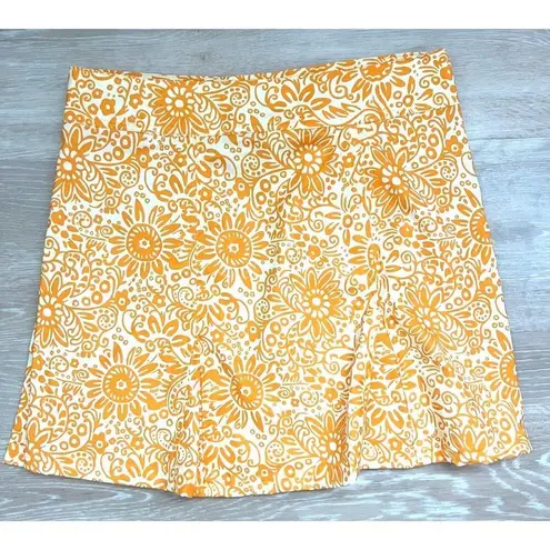 RipSkirt Hawaii Size XS Yellow White Floral Wrap Adjustable Waist 15” Skirt
