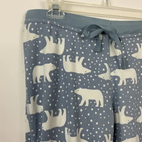 Hanna Andersson Polar Bear Long John Pajama Pants Women's Size L Blue White Size L