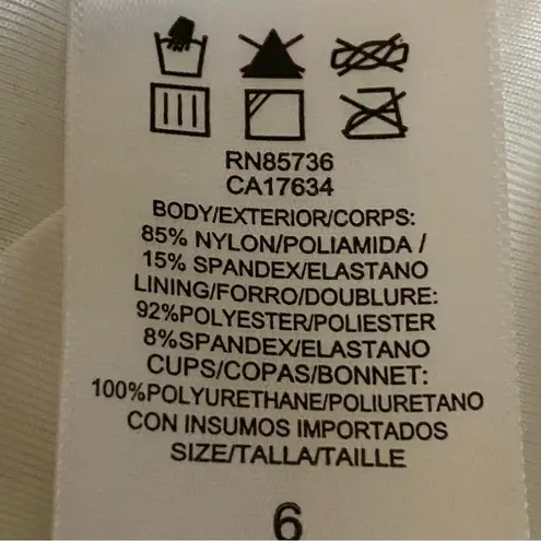 Carmen Marc Valvo “One shoulder, One-Piece- Twisted Tides White”. Size 6. NWOT