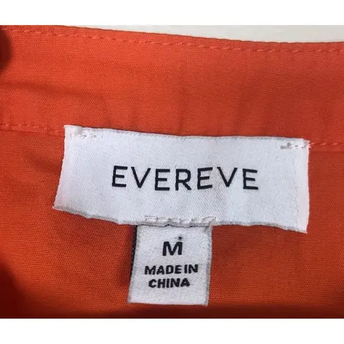 Evereve Women’s Orange Sleeveless Sadie Twist Poplin Top Size M Preppy Classic