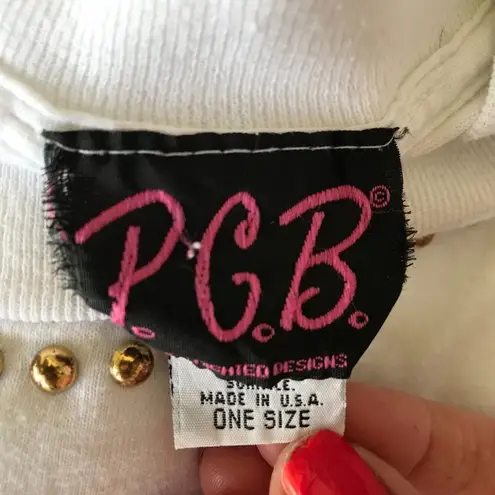 Hand Painted Lighthouses Top One Size Vintage 80s P.G.B. USA Studs Embe…