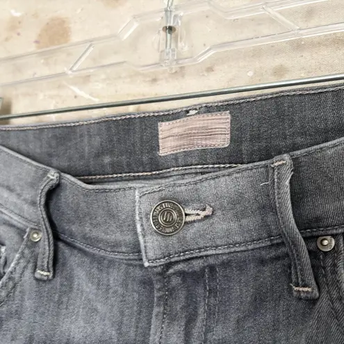 Mother the Insider Ankle Fray Jeans in Fan the Flames Gray Size 28