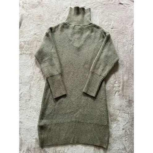 Cupcakes & Cashmere Notch Collar Sweater Dress Tan Zip Shawl Size Large