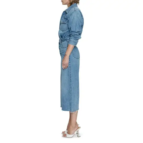 Pistola NWT Amira in Marcel Blue Heavyweight Denim Midi Shirt Dress M $228