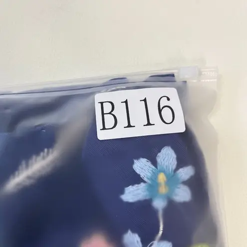 Johnny Was NWOT Emika Kimono Embroidered Open Front Jacket Navy 3/4 Sleeves XL