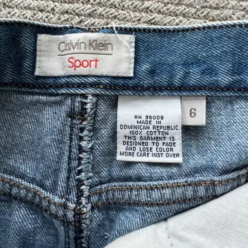 Vintage 80s 90s Calvin Klein Blue Denim Jean Mini Pencil Skirt Sz 6 Fits 0 2 4