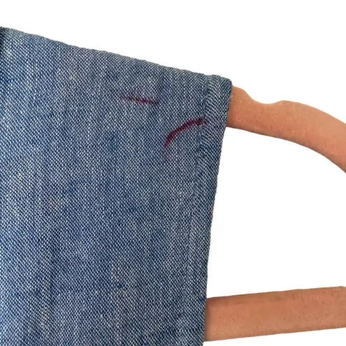 Fat Face Jolene Blue Chambray Button Down Front Maxi Shirt Dress Size 2