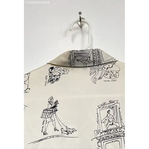 Ishyu Cream Vintage Silk Equestrian ladies Blouse shirt