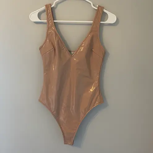 Tiger Mist Kyra Faux Patent Leather Bodysuit Size Xs