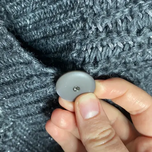 Rebecca Taylor shimmering chunky knit shawl collar one button sweater cardigan S