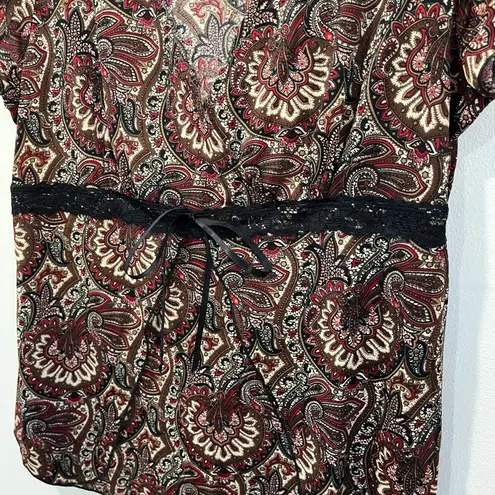 julie's closet Y2K Julie’s Closet Paisley Lace Waist Tunic Top Size 2X Boho Asymmetrical