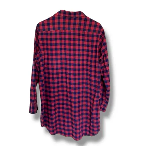 Frank & Eileen Frank & Eileen Mary Checked Flannel Shirtdress Red Blue Small