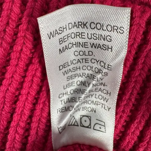 Woman Within Plus 4X Fuchsia Cable Knit Pullover Sweater Casual Asymmetric