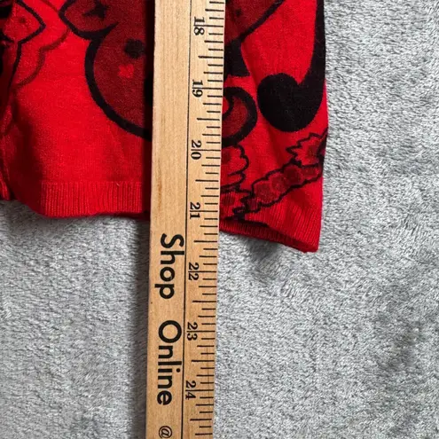 Elizabeth New York Cardigan Red Black Paisley Petite L Embellished Boho Chic Size undefined