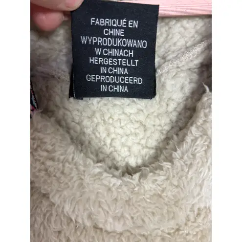 Throwzy Marlo Lorenz Oversized Sherpa Fleece Poncho Hoodie Boho Cream One Size Tan Size undefined