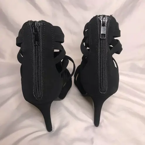 Charlotte Russe  Vintage Classic Y2K Black Strappy Heels Size 8