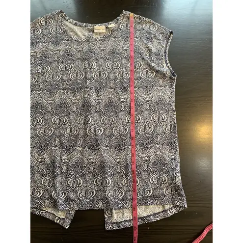 Rachel Zoe  Boho Linen Sleeveless Blouse Womens XXL Coastal Church Button Back‎