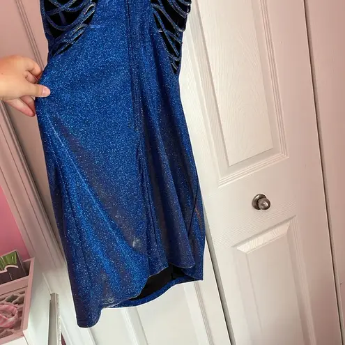 City Vibe Blue sparkly homecoming dress