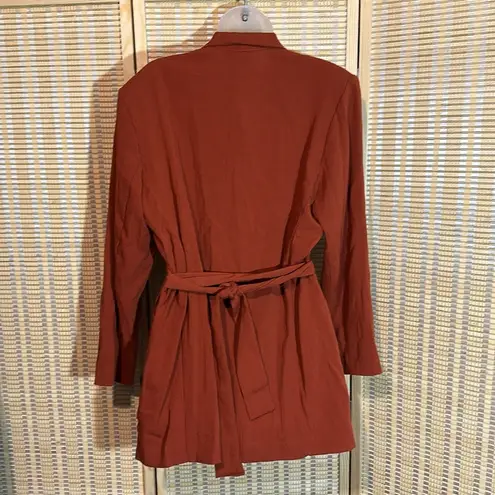 Cervelle Vintage 1980s Burnt Orange Belted Nip Waist Notch Collar Blazer Medium