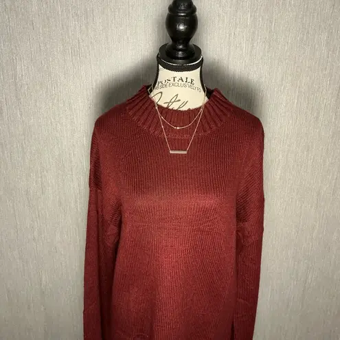 Elegant Maroon Oversized Sweater Size Medium Red