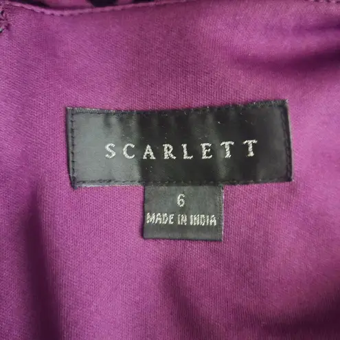 Scarlett Purple & Black Velvet Floral Cocktail Dress Y2K Romantic Goth Size 6