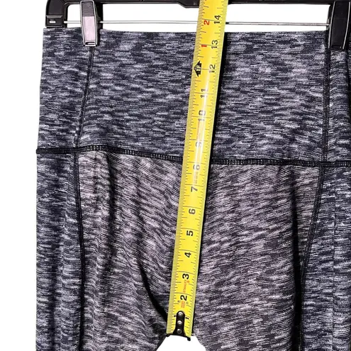 Lululemon Leggings Womens 10 Black Gray Heathered Stirrup High Rise Yoga Ruched