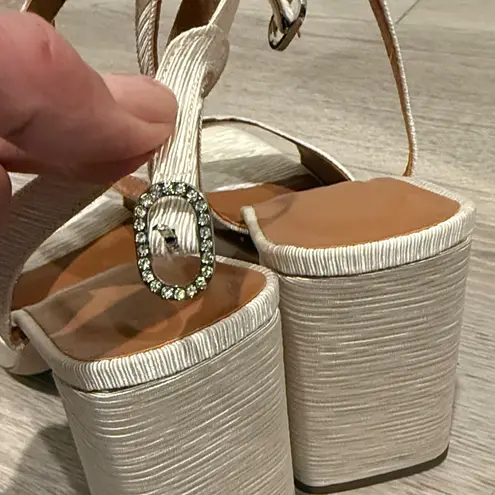 BNWT Staud White Textured Solange 100MM Block