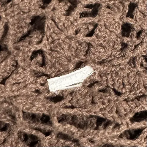 Denim 24/7 Fairy Grunge Crochet Open Knit Sweater Size L Boho Hippie Whimsical Brown Size L