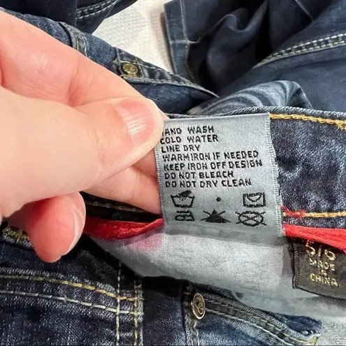 COOGI Dark Wash Bleach Whiskered Jeans