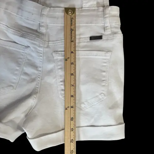 KanCan White Women's Denim Overall Shorts with No Back and Adjustable Straps Size undefined