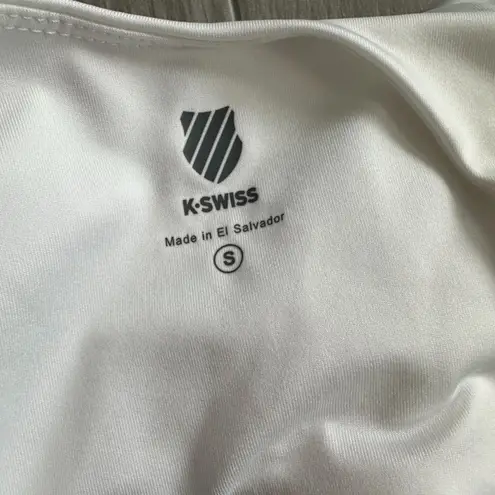 K SWISS Women’s White Blue Workout Tennis Tank Top Size Small