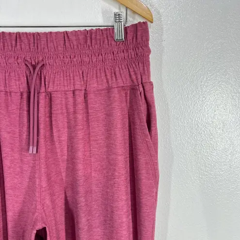 Athletic Joggers Drawstring Waist Lounge Pants Comfy Soft Casual Size Large Pink