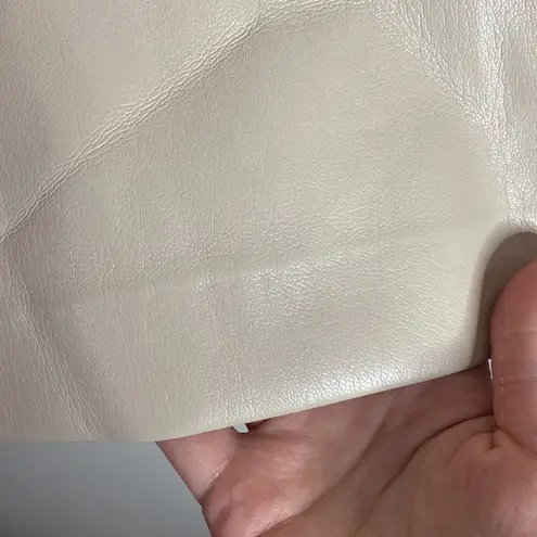 Babaton Aritzia Adrian faux leather high waisted shorts in sand white size 12