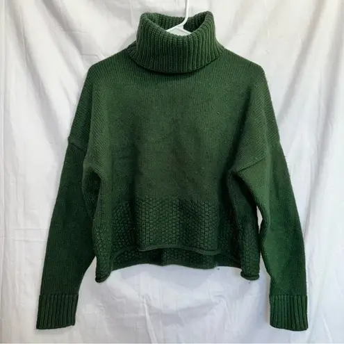 Madewell  Green Chunky Knit Turtleneck Pullover Sweater size medium