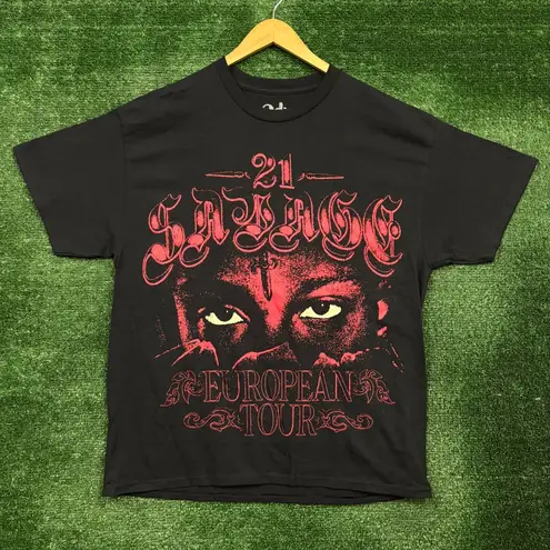 21 Savage European Tour Hip-Hop T-Shirt Size Large