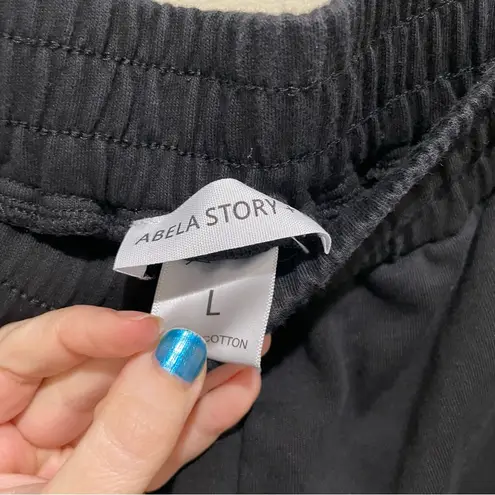 Abela Story + Co Wide Leg Cotton Sweatpants Black Women’s Size Large