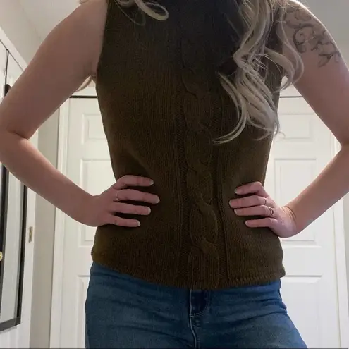 Caslon Cable Knit Mock Neck Sweater Vest, Size Small