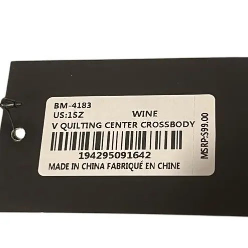 Badgley Mischka V Quilting Center Quilted Vegan Leather w/ Gold Chain Crossbody