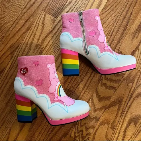 Pink Cheer Bear Care Bears Shoes Ankle Boots 80s Retro Boots Size 6
