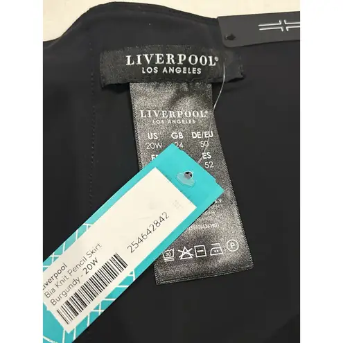 Liverpool NWT LA Plaid Red Black Pencil Skirt Womens Size 20w