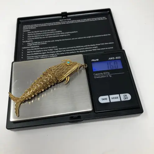 Antique Koi fish pendant, Art Deco c1930s